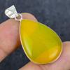 Yellow Onyx Gemstone Handmade 925 Sterling Silver Jewelry Pendant 1.77" N9p78