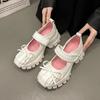 Women Casual Silver Platform Ballet Shoes Thick Sole Sneakers New Summer Fashion Single Shoes Woman Platform