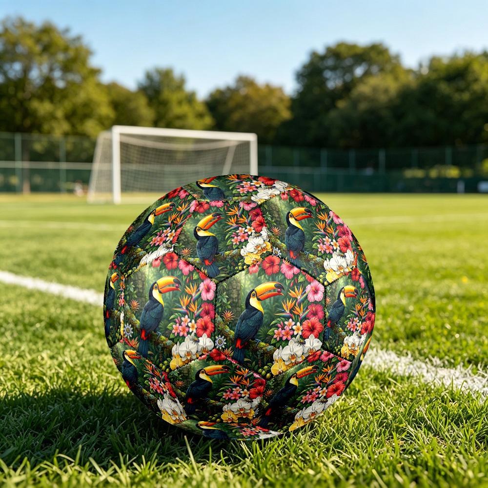 1pc Tropical Bird Paradise Durable Size 5 Soccer Ball Professional Match Training Football Indoor &Outdoor Sports Ball p6014