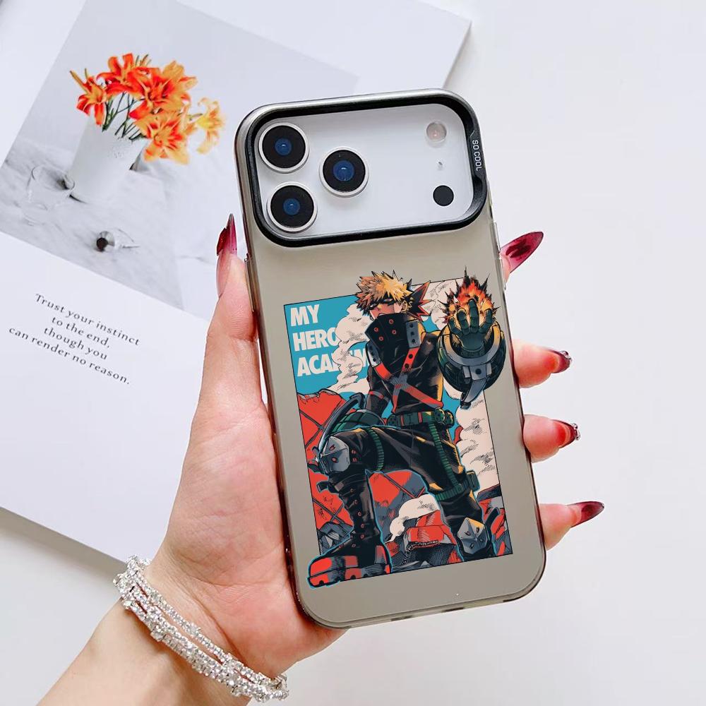 Чехол для телефона Аниме Б-Бакуго Кацуки Для iPhone 17 16 15 14 13 12 11 Pro Max Air Матовый Лазерный Аврора Ударопрочный Funda