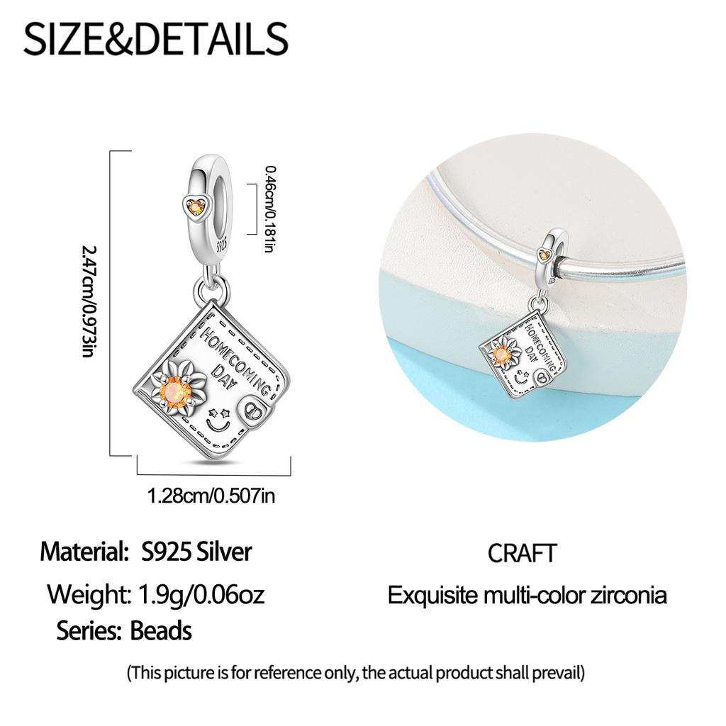 Copper Back To School Season Backpack Laptop Earbuds Pendant Fit Original Charms Bracelets Women Diy Jewelry Gift