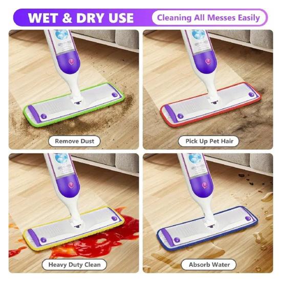 1/4 шт. Насадка для швабры Эффективная производительность Влажная/Сухая уборка Тряпки для мытья пола Удаление шерсти домашних животных Насадка для швабры из микрофибры для Swiffer PowerMop