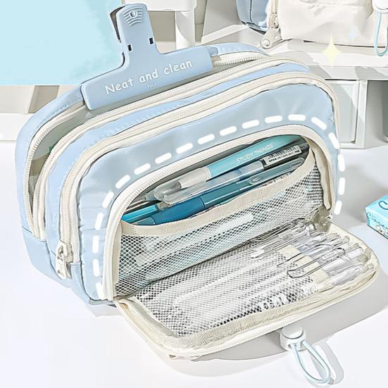 Большая вместительная сумка для ручек, портативная многофункциональная сумка на молнии для мальчиков и девочек, школьный карандаш, чехол для канцелярских принадлежностей, школьные принадлежности