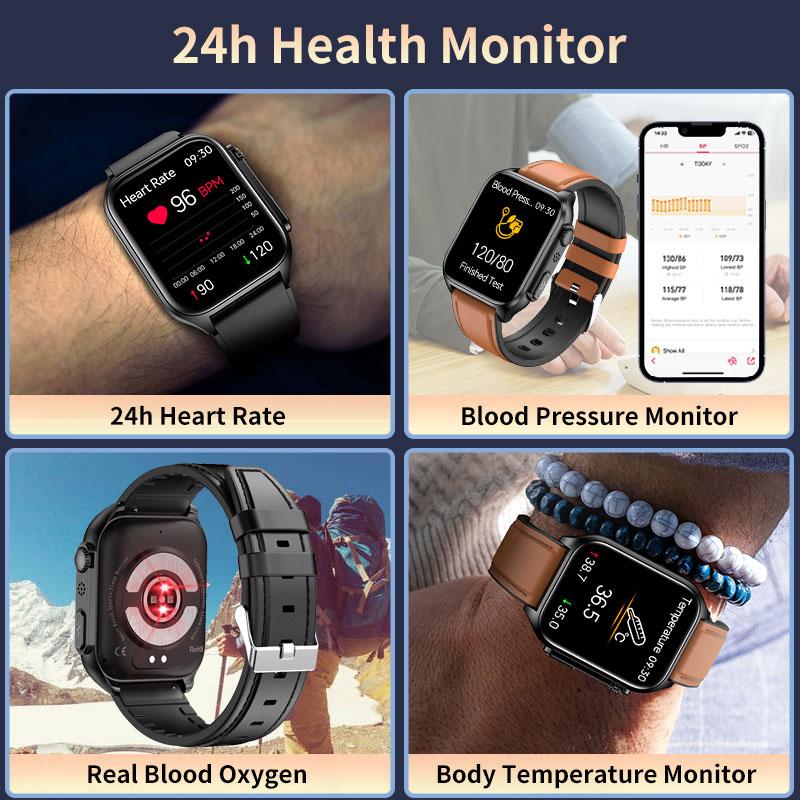 SACOSDING NFC+ЭКГ+PPG Смарт-часы Bluetooth Звонок Автоматический инфракрасный датчик кислорода в крови Частота сердечных сокращений Кровяное давление Мониторинг здоровья Водонепроницаемые часы