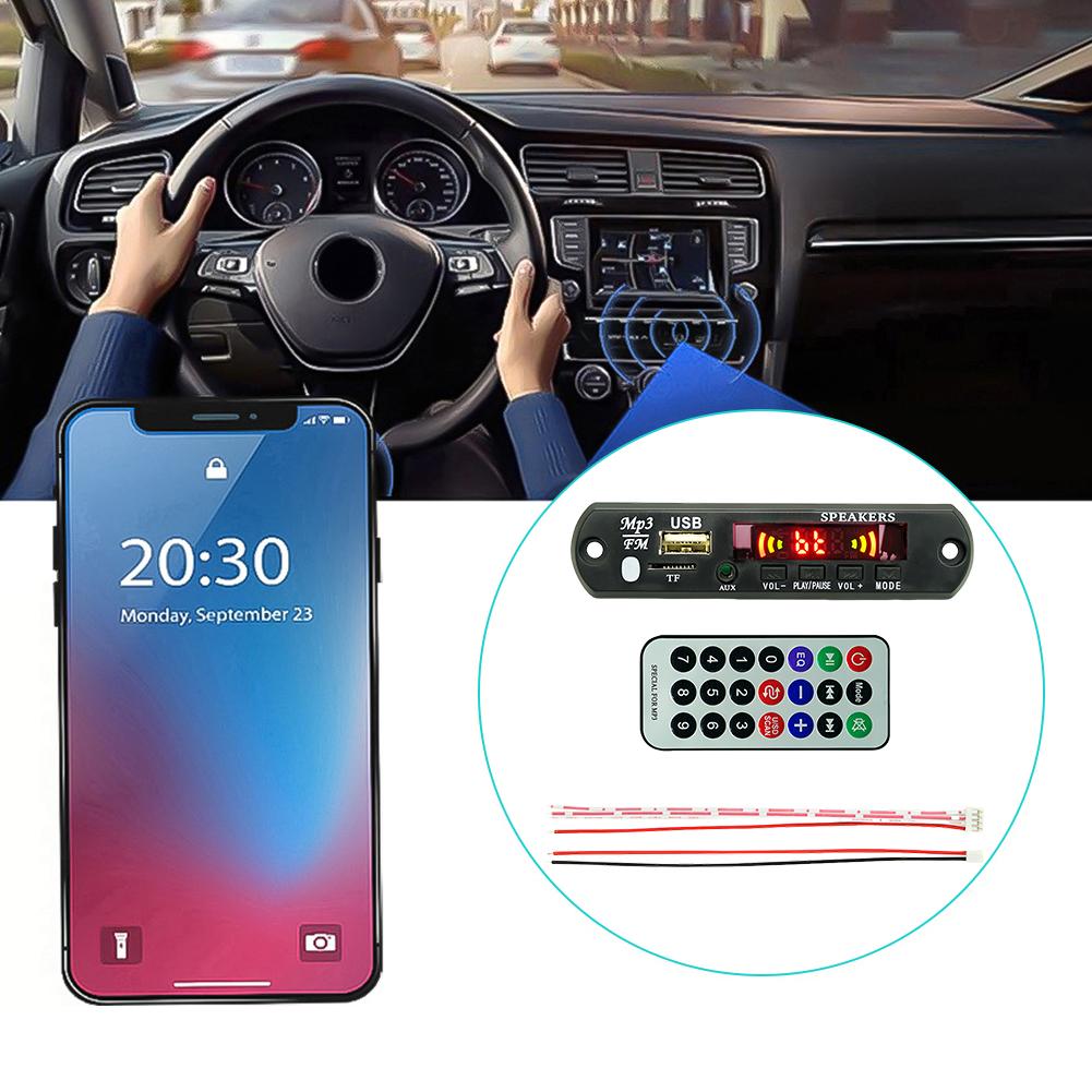 5/12V Audio MP3 Player Module USB TF FM Radio Bluetooth-Compatible 5.0 Audio Module Lossless Audio with Remote Control for Car