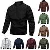 Men's Spring Baseball Collar Solid Color Jacket Men's Casual Jacket Loose Tops