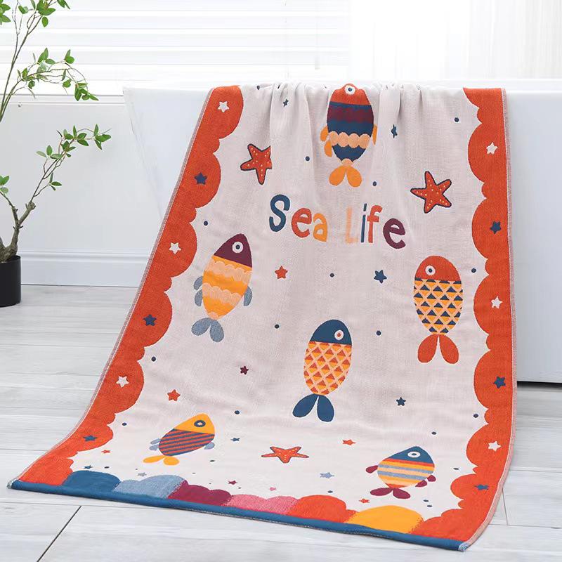 Хлопковое марлевое банное полотенце в китайском стиле, четырехслойное - Мягкое, впитывающее и плотное для пар