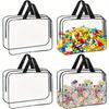 1 Piece Large Clear PVC Waterproof Organizer with Black Zipper - Multi-functional Organizer for Toys, Books, Puzzles and Travel Essentials