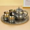 6-piece European-style Bronze Tea Set Retro Metal Teapot Teacup Set Alloy Teacup Wine Glass with Tray Teapot Birthday Gift Box