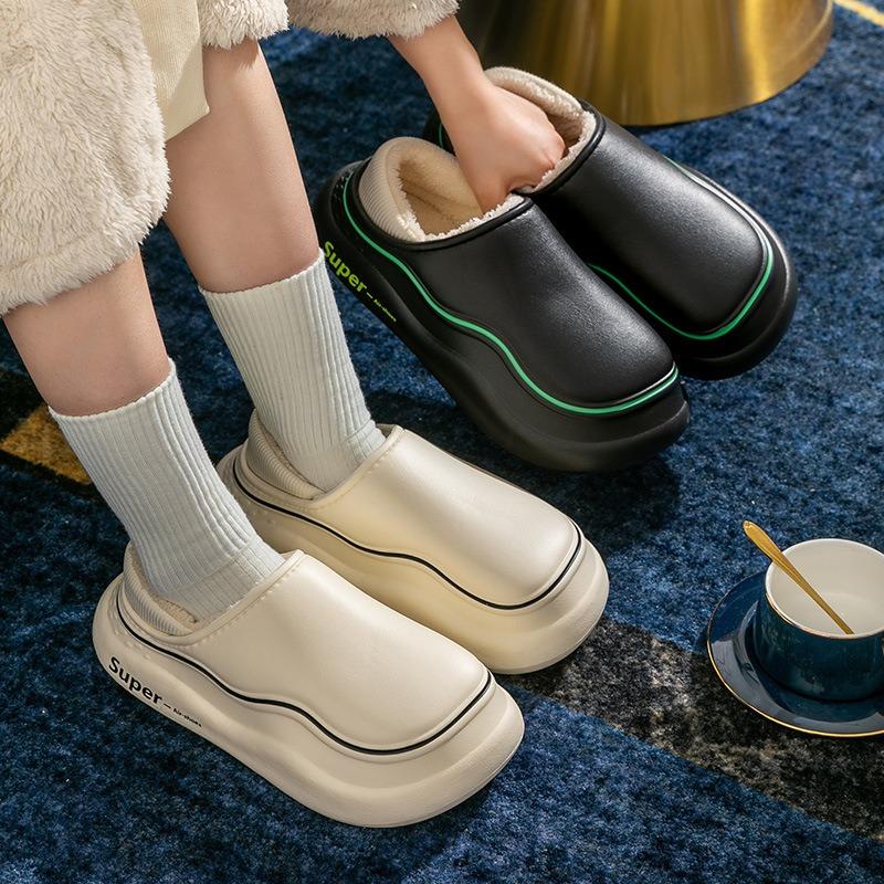 Thick Soled Cotton Slippers Women's Warm Shoes Cotton Shoes