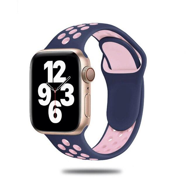 Sport Strap For Apple Watch Band 6 SE 5 4 44mm 45mm 40mm Silicone Breathable Belt Bracelet To iWatch Watchband iWatch Ultra 7 6 5 4 41mm 42mm 38mm