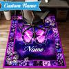 Custom Name Butterfly Garden Rug Game Carpet, Floor Mat for Bedroom Living Room Entryway Rug, Home Decor Idea Gift for Christmas birthday