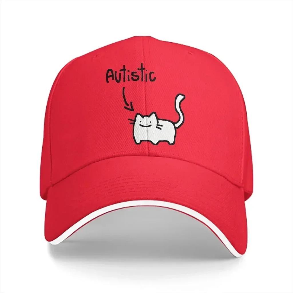Бейсболка с принтом "Аутичный кот" Унисекс Кепки Женский Козырек Защита Snapback Кепки