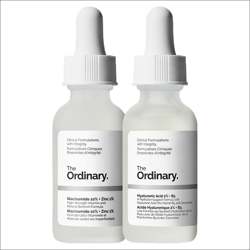 THE ORDINARY Набор для поддержки кожи (Ниацинамид 10% + Цинк 1% 30 мл и Гиалуроновая кислота 2% + B5 30 мл)