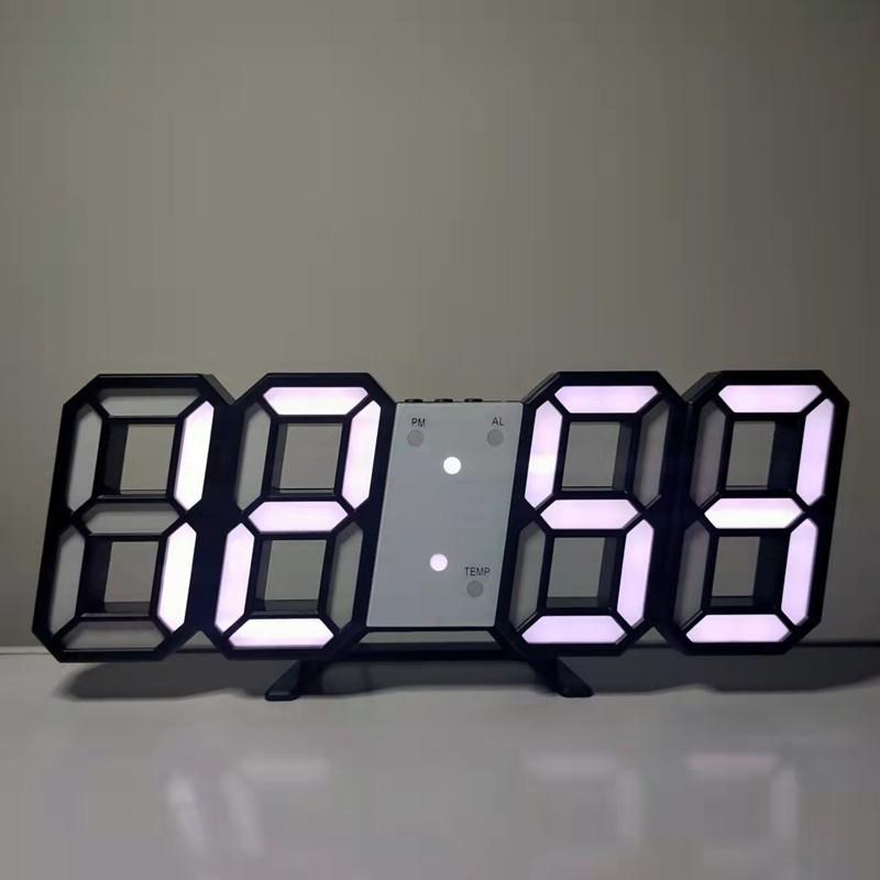 Modern Fashion Large Led Digital Wall Clock 8 Inches 3d Led Desk Clock Alarm Clock Honm Decor Kitchen Living Room Study