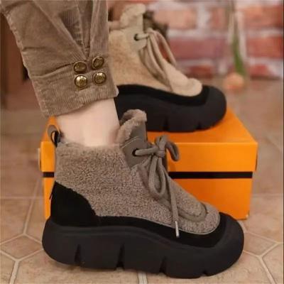 Фабричная платформа зимние сапоги женские новые бархатные теплые ботинки на высокой платформе из мягкой кожи ботинки мартин повседневные хлопковые ботинки для мамы