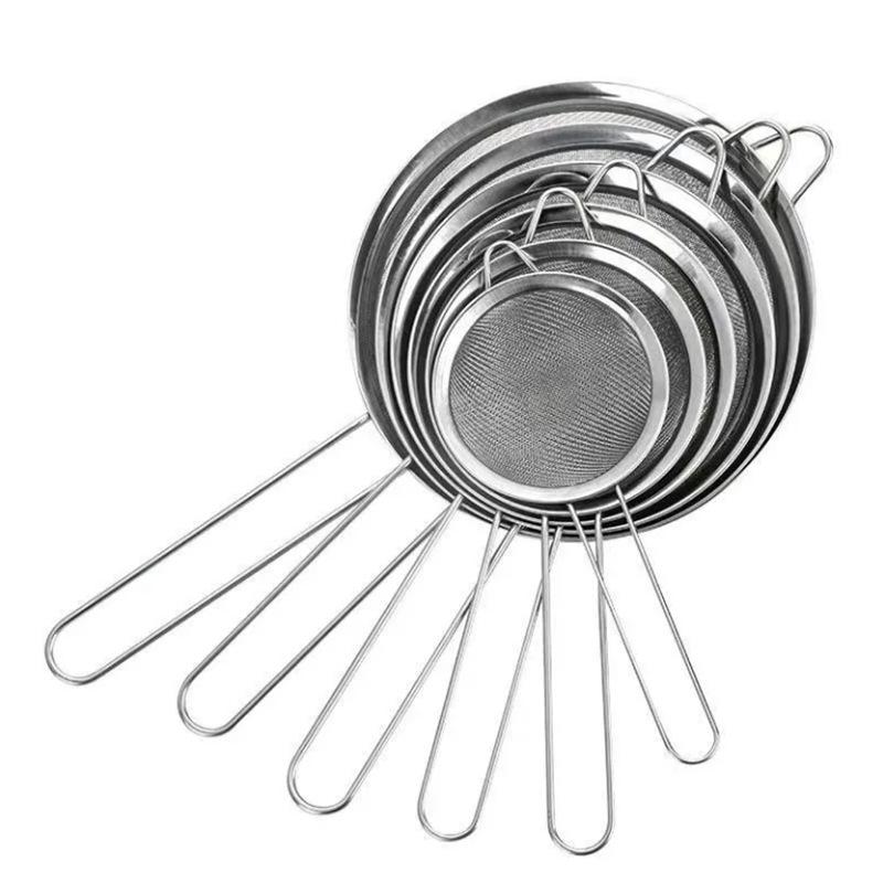 Wide-Edge 201 Stainless Steel Twill Oil-Pattern Kitchen Oil Skimmer & Filter Mesh Strainer for Soy Milk and Flour