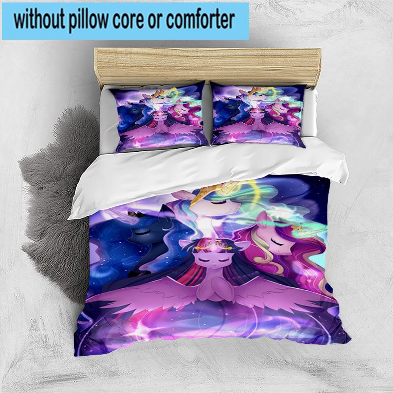 3PCS Mythical Fantasy Colorful Unicorn 3pcs Bedding,Including 3PCS Duvet Cover And 2pcs Pillowcases Perfect for Christmas,Ideal for Bedroom, Dormitory