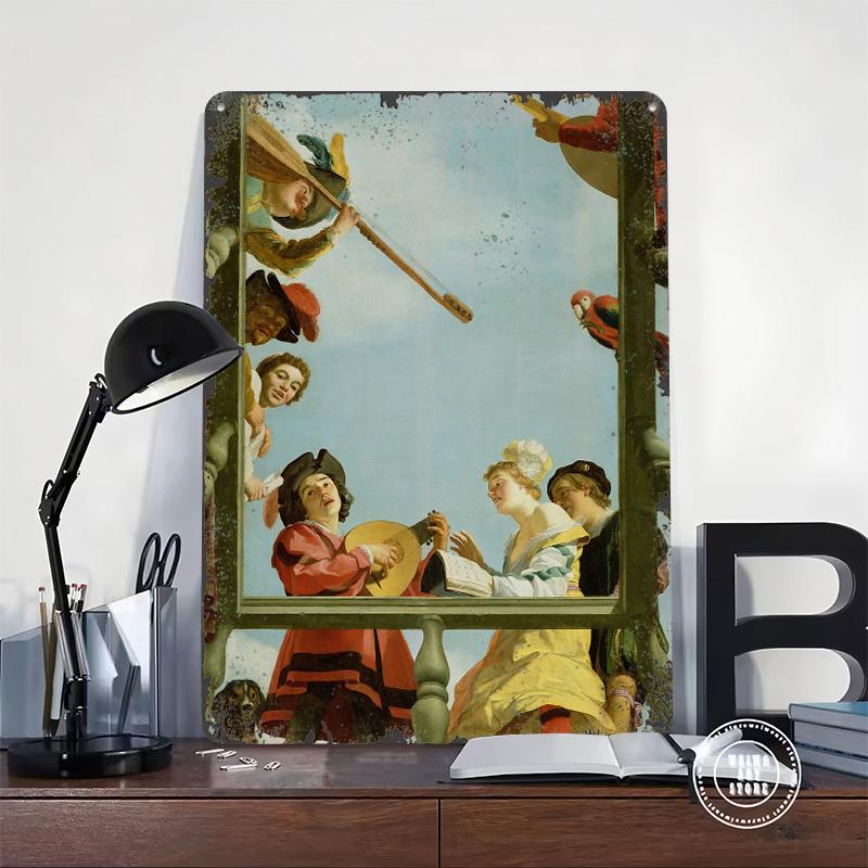Baroque Music Ensemble Printed Poster Customized Wall Art Retro Vintage Metal Tin Signs for Room Decoration At Home Decor Items