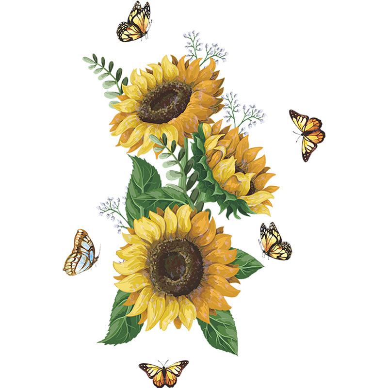 Наклейка на стену с подсолнечником, водонепроницаемые наклейки для кухни, украшения дома для спальни