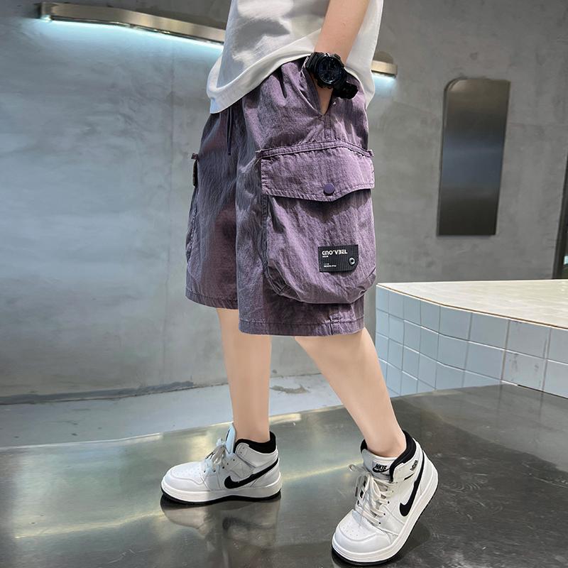 Children's clothing boys' summer shorts pants 2026 new summer clothing thin mid length pants summer clothing medium size child labor pants trend