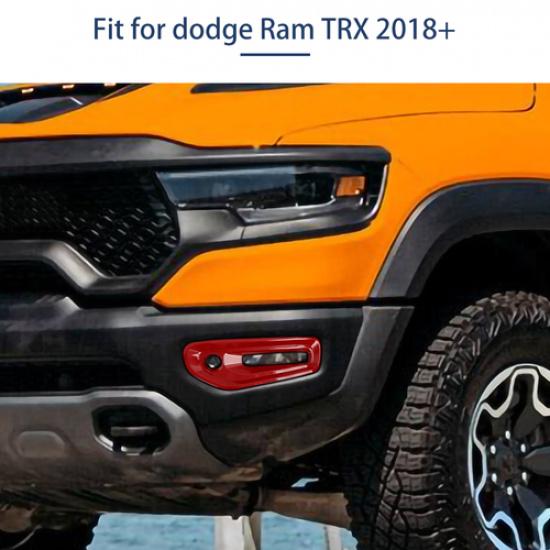 2PCS Red Front Fog Light Lamp Decor Cover Trim for Ram 1500 TRX