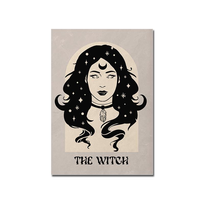 Witch Tarot Poster Abstract Celestial Canvas Painting Bohemian Astrology Art Printing Scandinavian Mural Living Room Decoration