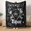 1 шт. Фланелевое одеяло с принтом Rap, Legend, Hip Hop. Подходит для всех сезонов. Идеально для дома, путешествий или кемпинга 48