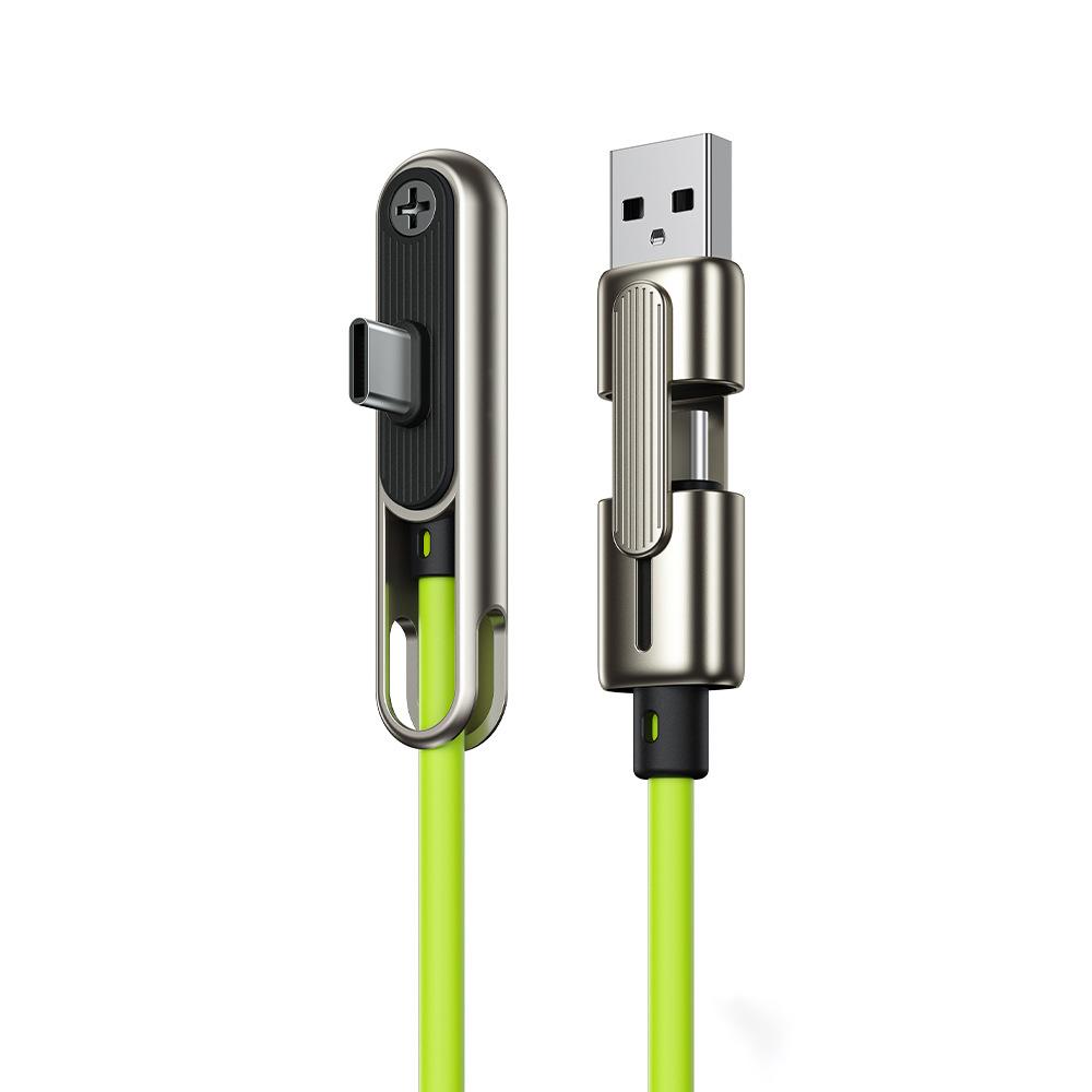 Новый кабель для зарядки 2 в 1, складной кронштейн, USB на Type-C, кабель для быстрой зарядки 240 Вт, для телефона, планшета, складной держатель, провод для данных наушников