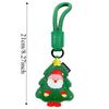 Exquisite Christmas Key Ring Sewn Leather Elk Pendant Versatile Santa Claus Keychain  Kids