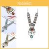 Ethnic Style Simulation Gemstone Decoration Women Metal Necklace With Tassel