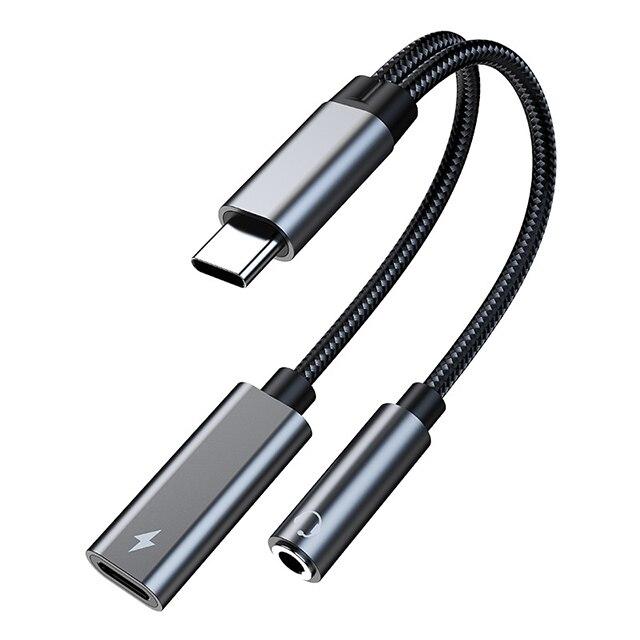 2 iN1 Type C To 3.5mm Jack Audio Earphone Adapter PD 18W Charging Cable Converter USB 3.0 To Type C OTG Adapter for MacbookPro Samsung Xiaomi Huawei