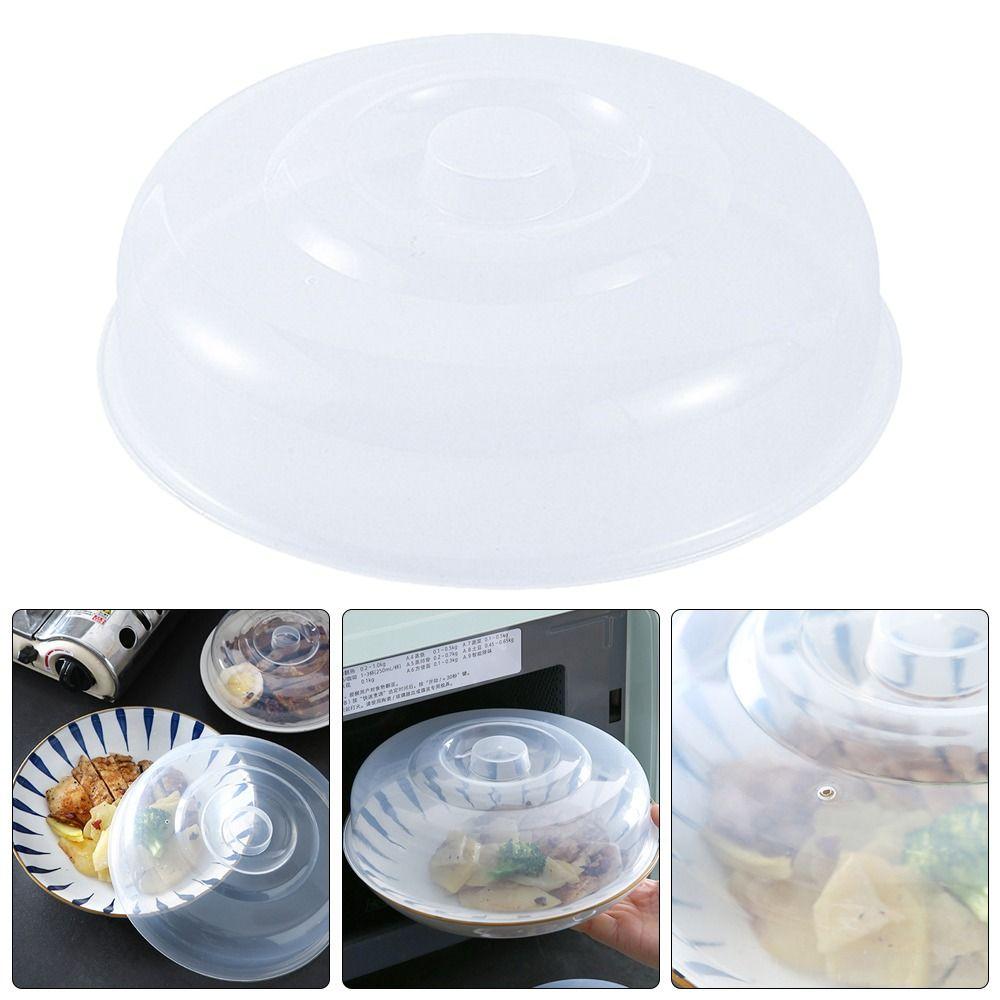 1Pcs Reusable Vented Microwave Splatter Cover Lid Food Fresh Keeping Plastic Universal Covering for Kitchen Bowls Cake Dish