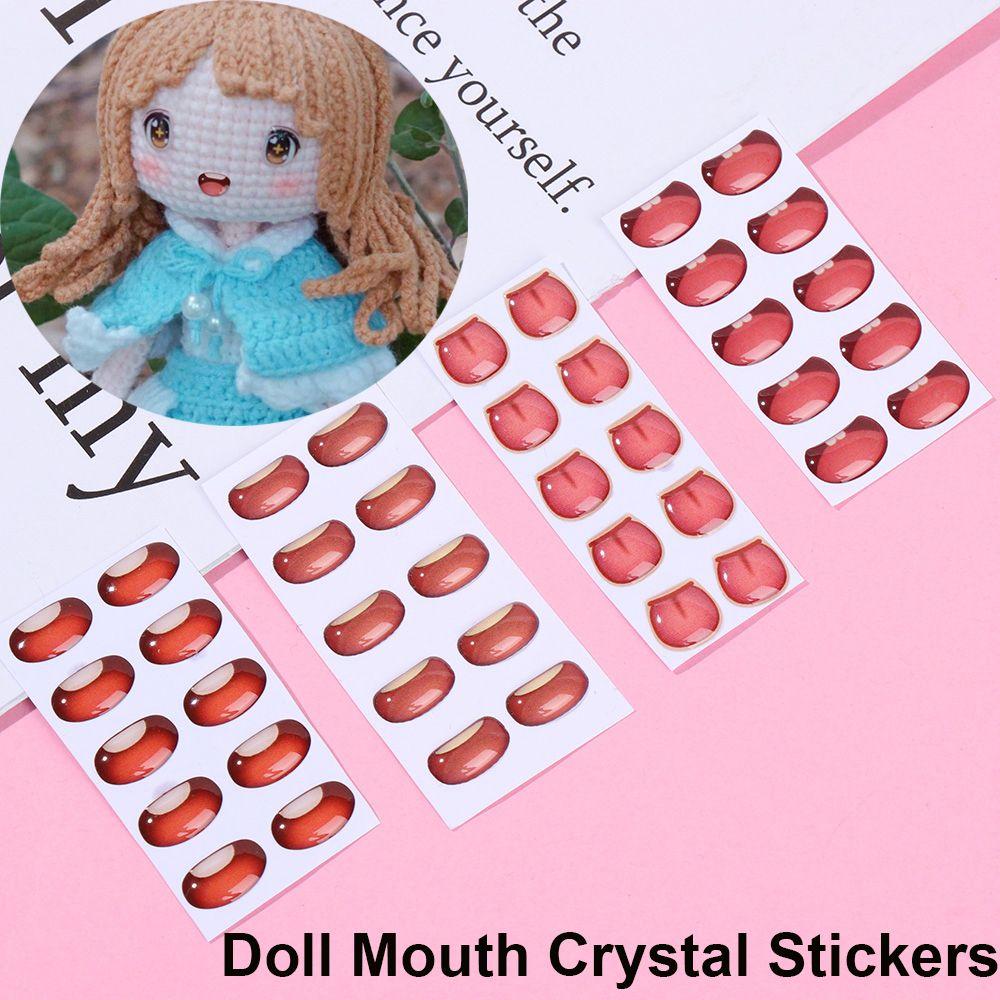 Glass crystal cute Anime Figurine Doll Cartoon Mouth Stickers MouthChips Paper Face Organ Paster