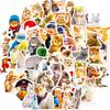 50 Реалистичных наклеек с котами, Милые мультяшные наклейки-граффити с котами, Наклейки для блокнотов и канцелярских коробок