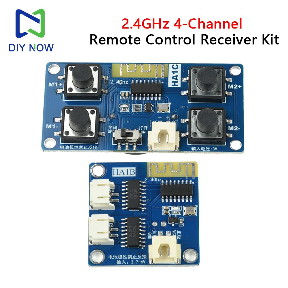 2.4G 4 Way RC Transmitter Receiver Kit Differential Bidirectional Communication 80m Control Distance for RC Car Boat Model DIY