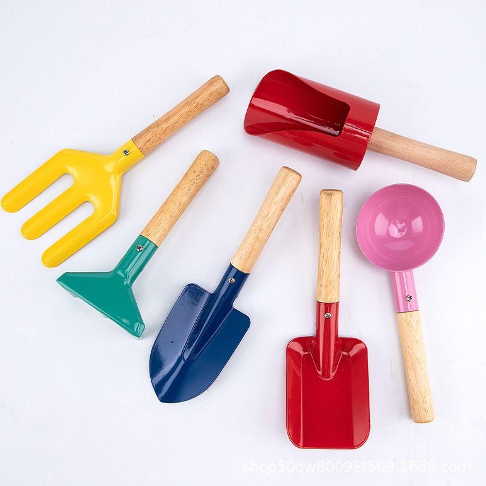 Mini Candy Color Barrel Spade Shovel Scoop Gardening Tool Trowel Rake Kids Garden Tool
