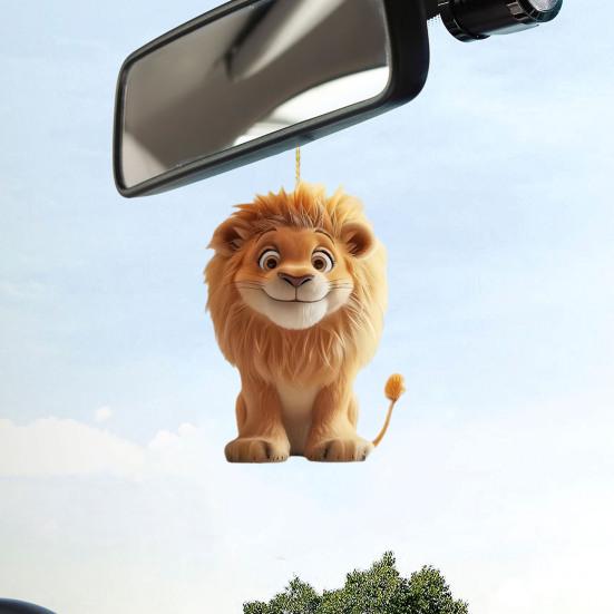 Автомобильный кулон Yousheng в форме льва, декоративное украшение, яркий цвет, универсальная посадка, акриловая фигурка, интерьер автомобиля