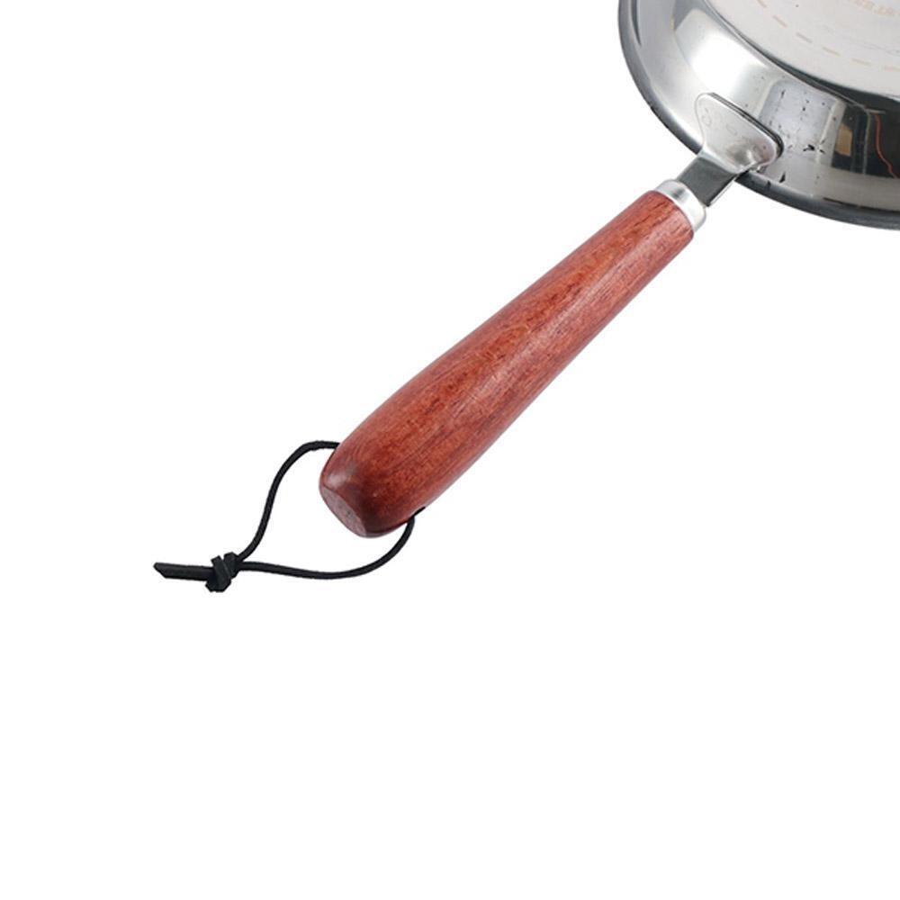 Открытая сковорода с деревянной ручкой из нержавеющей стали 304, сковорода для омлета, разогрева масла, кухонные принадлежности