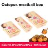 50Pcs Octopus Ball Packaging Box Japanese Street Food Takoyaki Disposable Takeaway Snack Packing Paper Container Party Supplies