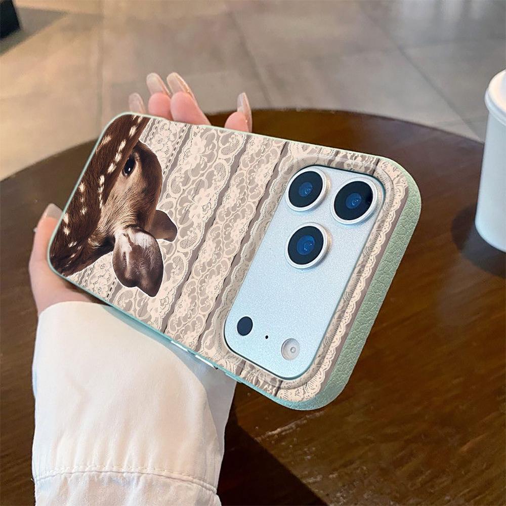 Силиконовый чехол для телефона с узором из кружевного оленя для iPhone 17 Pro Max 11 12 13 14 15 16 Pro 17 Air 15 14 Plus X XS XR Мягкая крышка