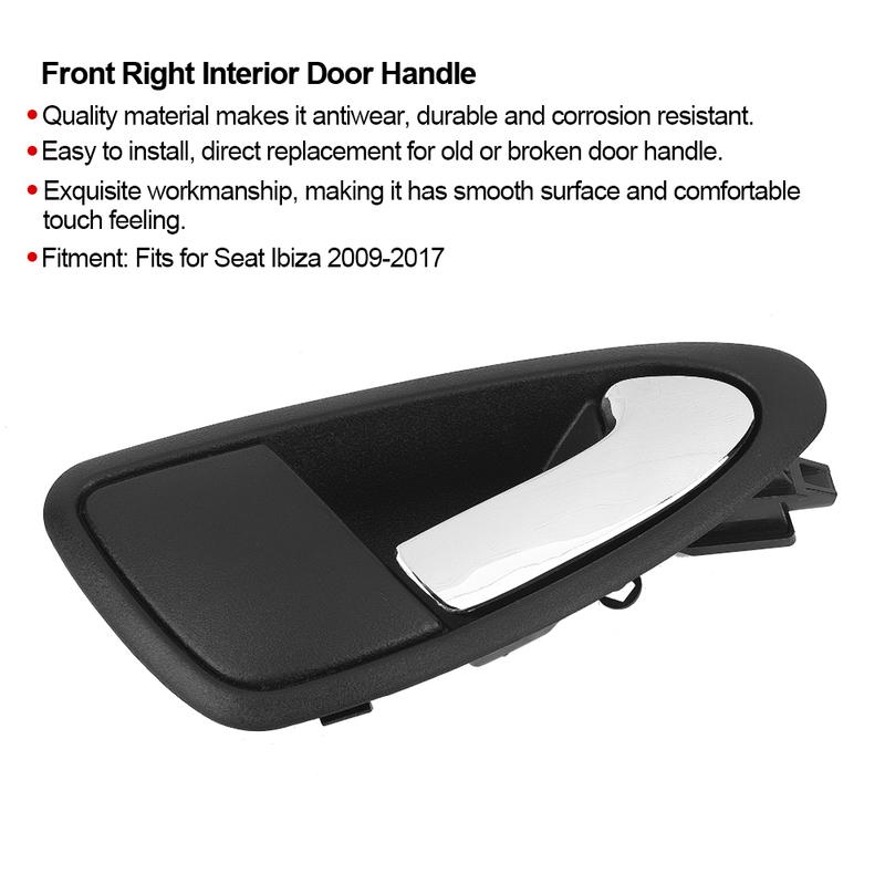 Door Handle Fit for Seat Front Right Interior Door Handle Fits for Seat Ibiza 2009-2017 6J1837114A Replacement Door Handle
