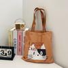 Милая и кошачья клетчатая сумка-тоут из парусины для студентов на каждый день