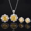 Jewelry High Carbon Diamond Ice Flower Cut Copper Inlaid Yellow Diamond Set Female Lead 12 * 12 * 8 * 8