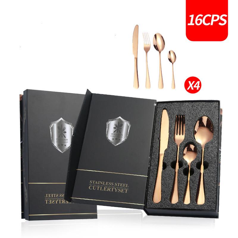 16 шт. 20 шт. 24 шт. Набор столовых приборов из нержавеющей стали Rainbow Dining Tableware Knife Fork Coffee Spoon Tableware Western Dinner Hotel Flatware