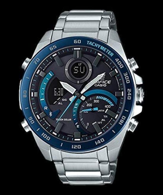 EDIFICE Смартфон, Tough Solar, Деловые, Нержавеющая сталь, Водонепроницаемые, CASIO, Bluetooth, Совместимость, ECB-900DB-1B, Хронограф, Календарь, Аналогово-цифровые,