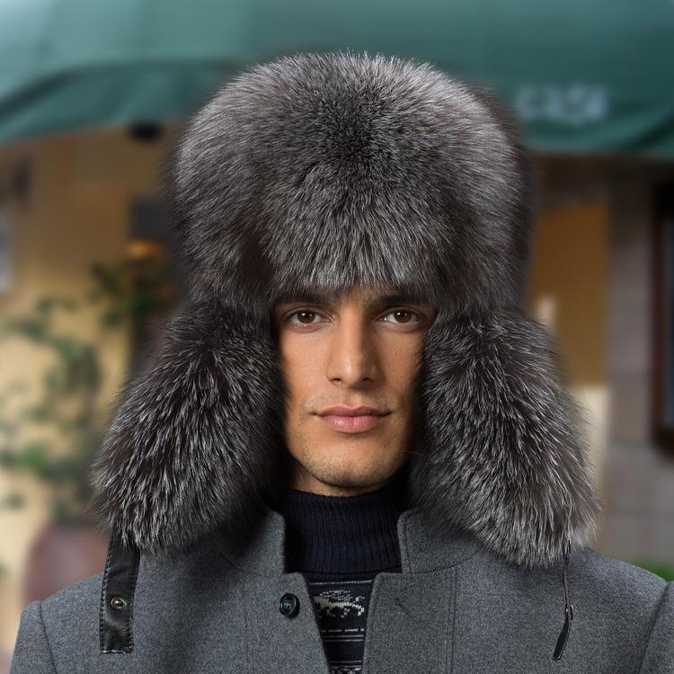 Женская шапка из 100% натурального меха из натурального меха чернобурки, пушистые шапки-ушанки, зимние толстые теплые модные шапки-бомберы с ушками