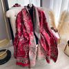 Изысканный кашемировый шарф с принтом Женский Толстый Зимний Теплый Роскошный Шаль Накидки Буфанда Пашмина Дорожное Пончо