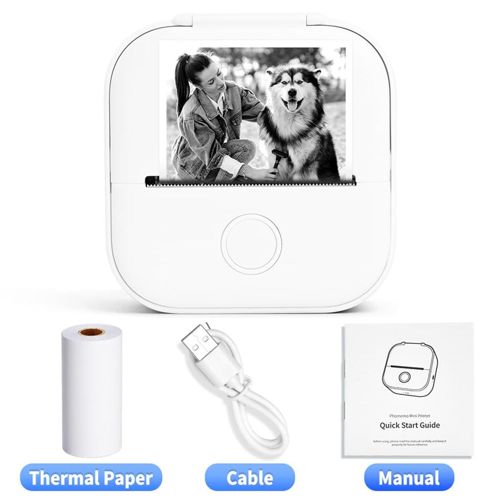 Мини-принтер для наклеек Phomemo T02 Термопринтер Портативный карманный телефон без чернил Совместимость с Android iOS Мгновенная печать Веселье