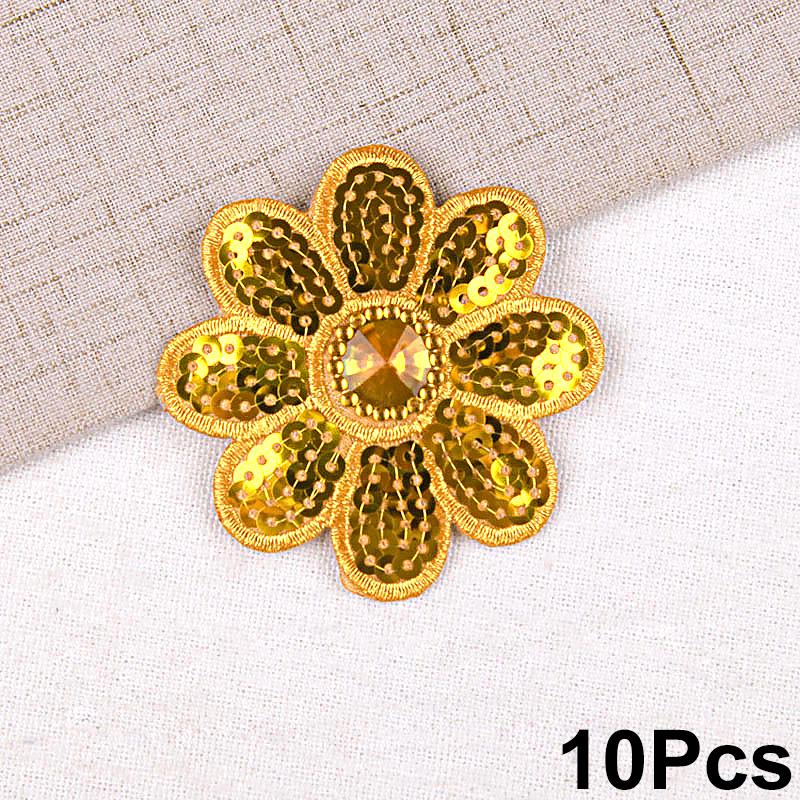 10 шт. блестки вышитые наклейки на ткань маленькие восьмиугольные цветы костюмы для выступлений этнические костюмы аксессуары термонаклейки